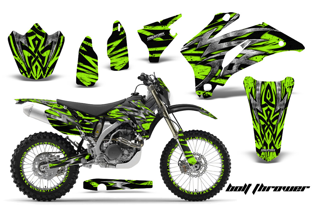 Yamaha WR 250-450 07-10 Graphics Kit Bolt Thrower Green BB NP Rims